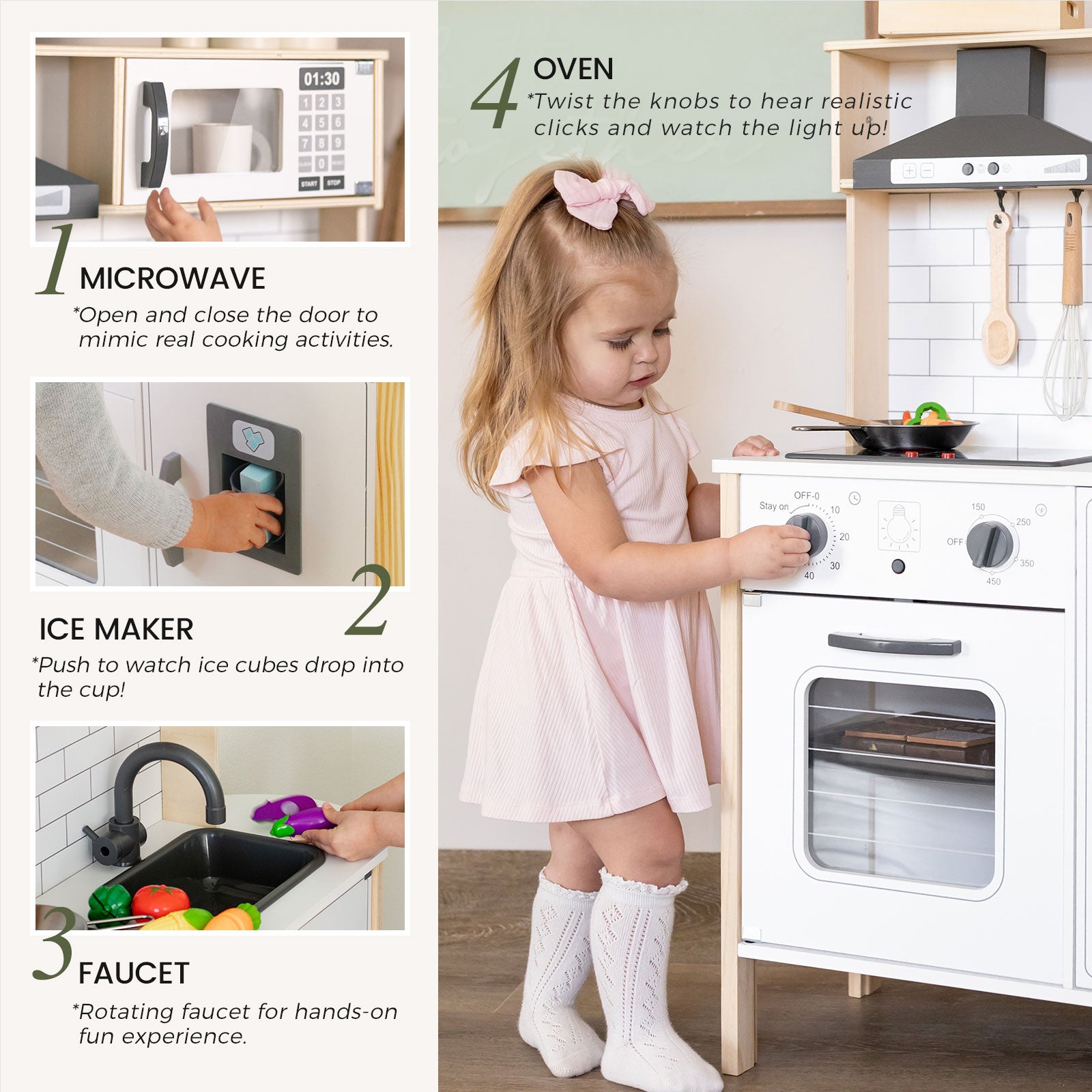 Tiny Land® Interactive Play Kitchen with Sounds & Cookware – Yard Sanctuary